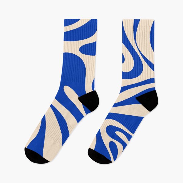 Item preview, Mod Swirl Retro Abstract Pattern in Bright Blue and Cream designed and sold by kierkegaard.