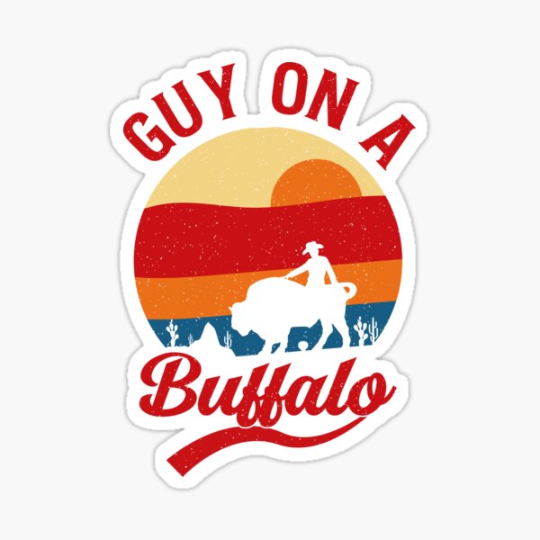 guy-on-a-buffalo-sticker-by-aghlaoui10-redbubble