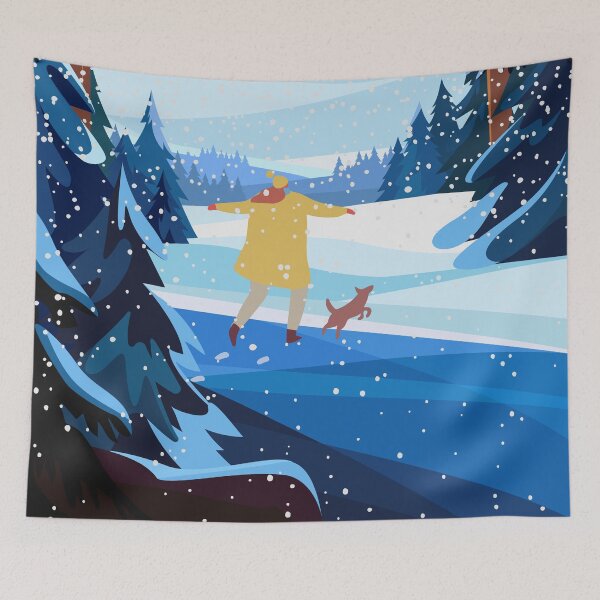 Item preview,    DOG WALK IN THE SNOW WINTERMOOD COZY WINTER designed and sold by PotluckPrints.