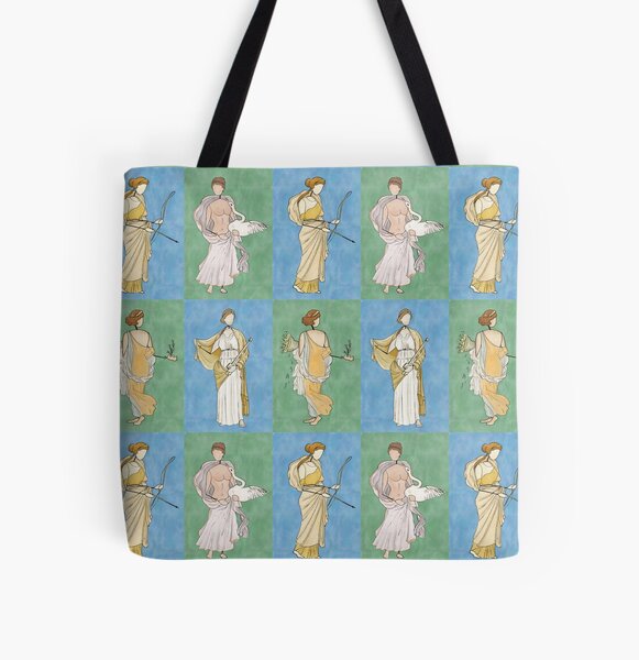 Ladies of the Villa of Ariadne - Flora, Medea, Leto and Diana All Over Print Tote Bag