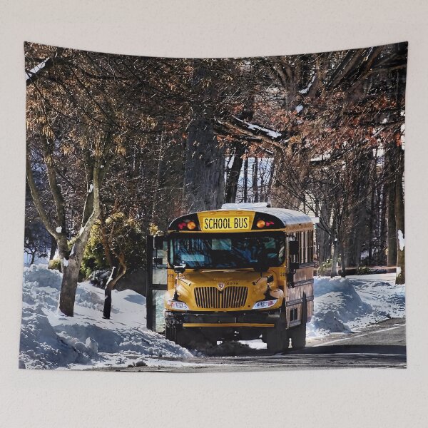Item preview, Parked School Bus in Winter designed and sold by Susan Savad.