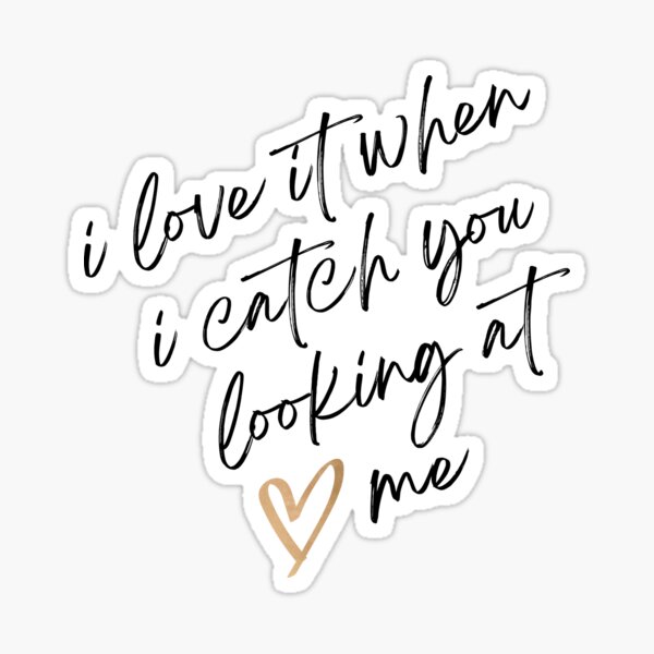 i-love-it-when-i-catch-you-looking-at-me-sticker-for-sale-by-aditya