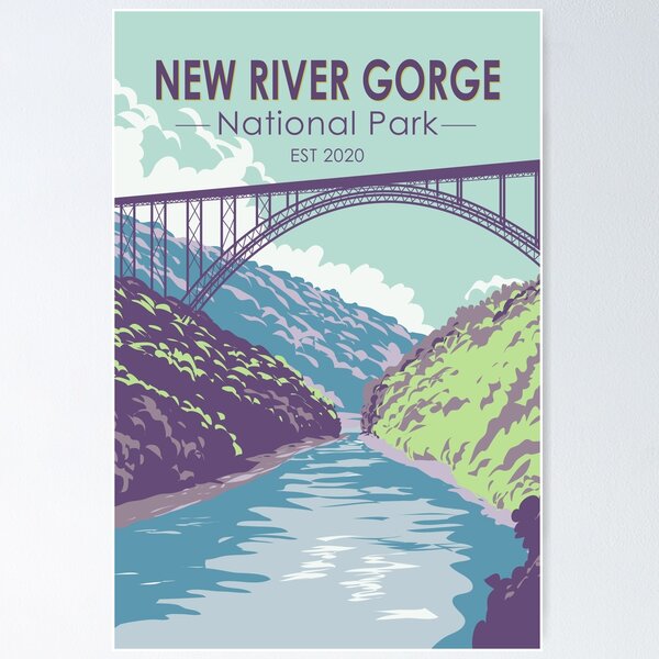 Item preview, New River Gorge National Park West Virginia Bridge Vintage designed and sold by KrisSidDesigns.