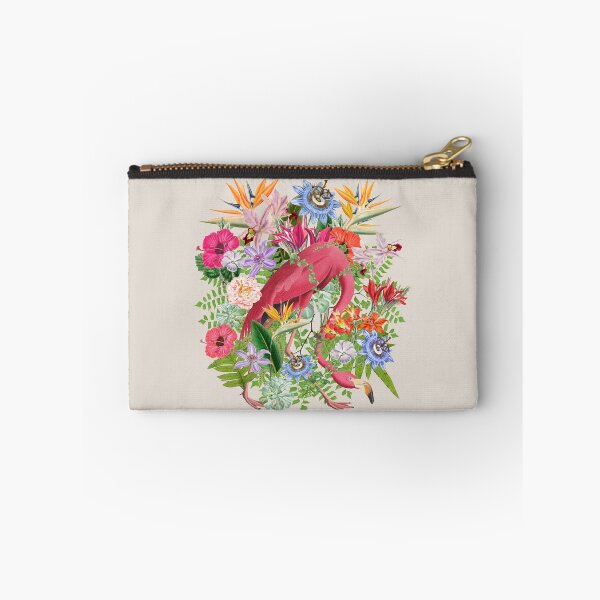 Item preview, Ornate Pink Flamingo And Beautiful Decorative Cascading Tropical Flowers designed and sold by TrulyEpoque.