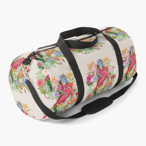 Item preview, Ornate Pink Flamingo And Beautiful Decorative Cascading Tropical Flowers designed and sold by TrulyEpoque.