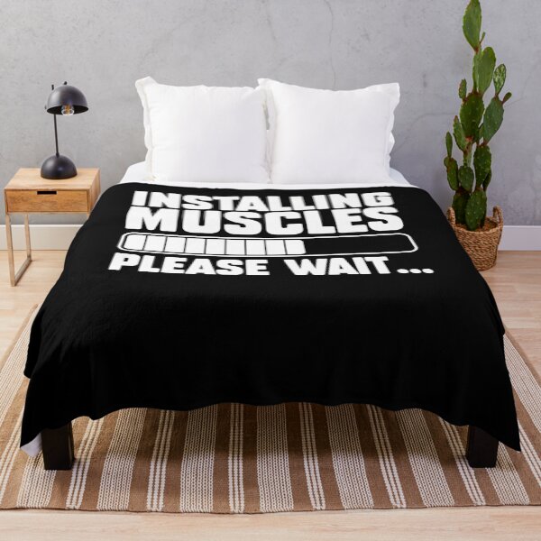 Item preview, Installing Muscles Please Wait Funny Fitness designed and sold by MakeGoodChoices.
