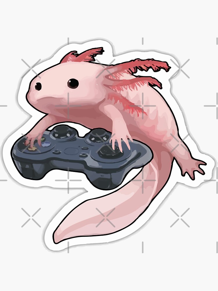 Funny Gamesolotl Gamer Axolotl Fish Playing Video Games Lizard