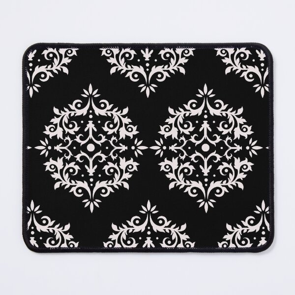 Artikelvorschau, Black and Pale Pink Simple Damask Scroll Pattern Pairs DE 2022 Popular Color Crystal Clear DE6008 entworfen und verkauft von ColorOfTheYears.