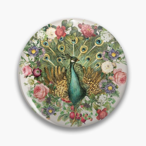 Item preview, Ornate Indian Peacock And Beautiful Decorative Cascading Flowers designed and sold by TrulyEpoque.