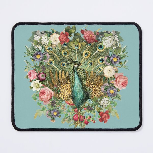 Item preview, Ornate Indian Peacock And Beautiful Decorative Cascading Flowers designed and sold by TrulyEpoque.