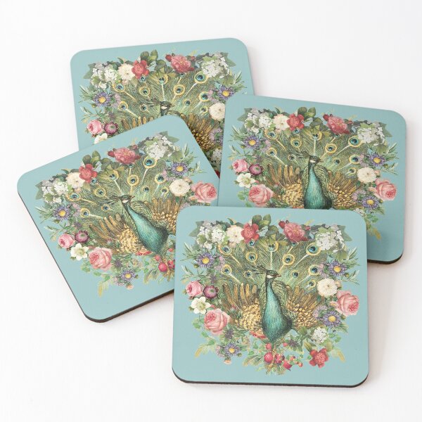 Item preview, Ornate Indian Peacock And Beautiful Decorative Cascading Flowers designed and sold by TrulyEpoque.