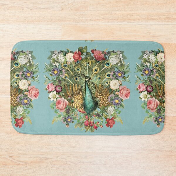 Item preview, Ornate Indian Peacock And Beautiful Decorative Cascading Flowers designed and sold by TrulyEpoque.
