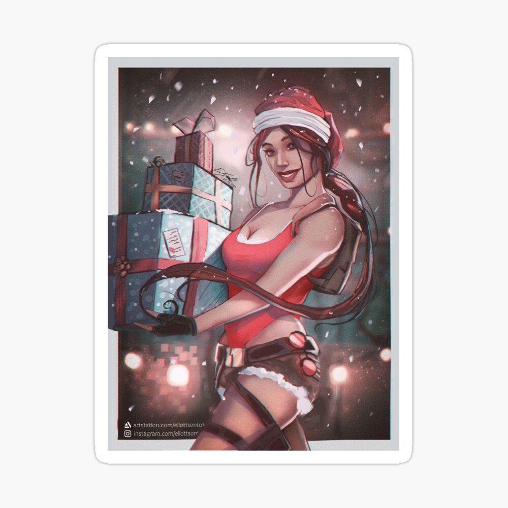 Christmas Lara Croft - Tomb Raider FanArt | Art by Eliott Sontot | Poster