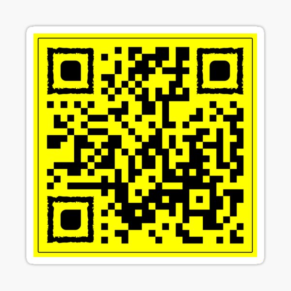 Rickroll QR Code Sticker for Sale by Conor Mullin