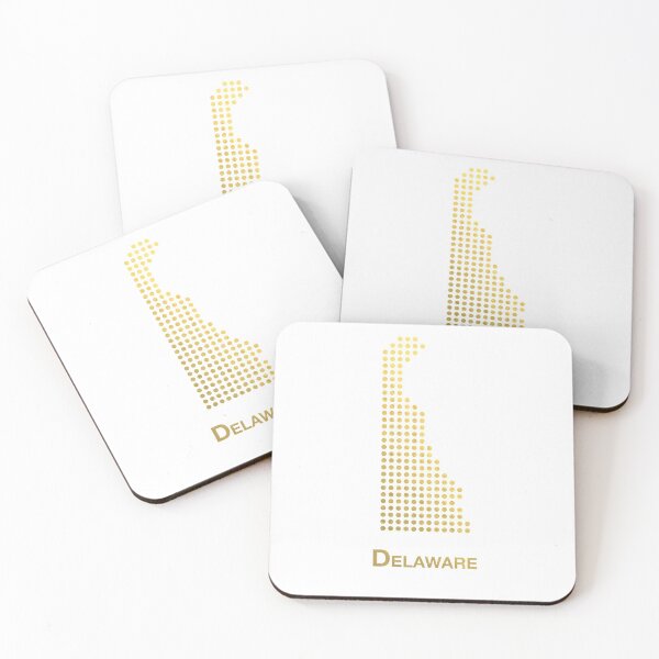 Item preview, Delaware Gold Dotted Map designed and sold by captaingursel.