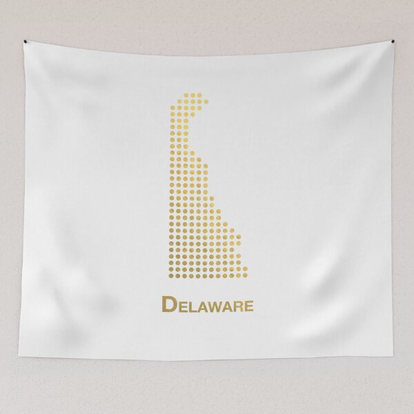 Item preview, Delaware Gold Dotted Map designed and sold by captaingursel.