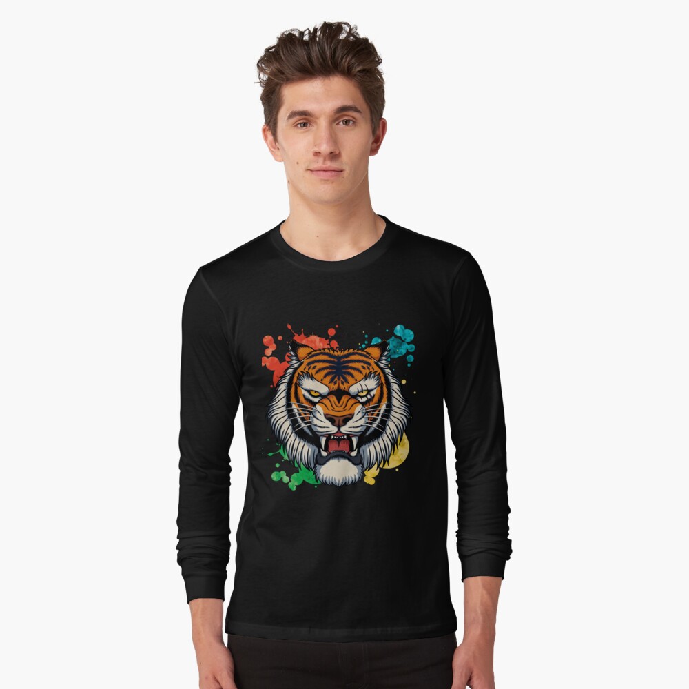 Fierce Tiger Slashing T-shirt Grungy Pixelizeedge Design 