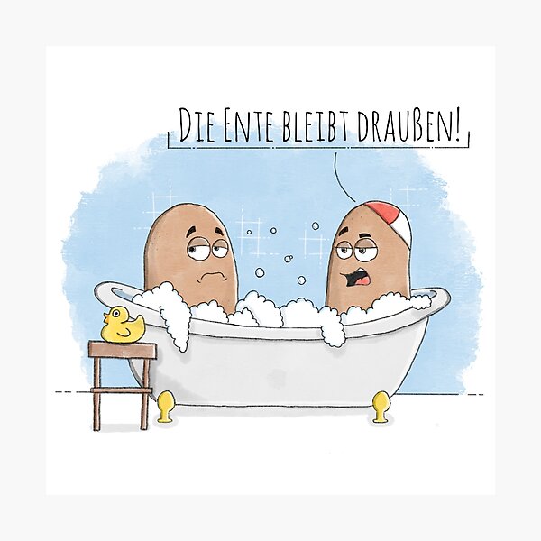 Item preview, Loriot bathtubs sketch homage designed and sold by Derschansen.
