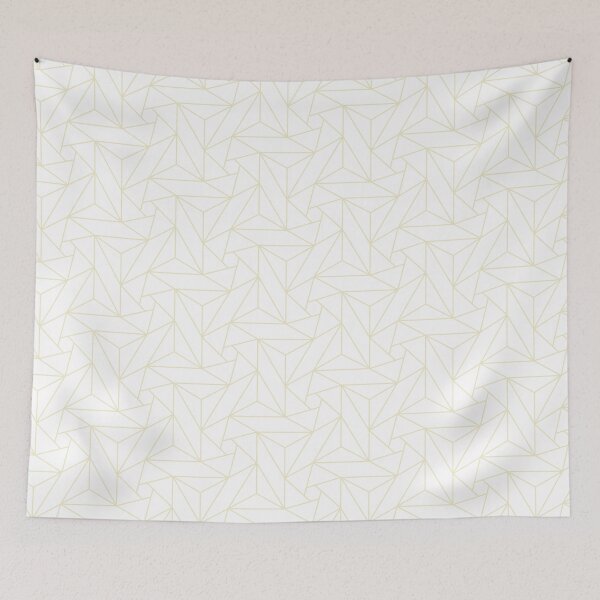Item preview, Pale Yellow and White Triangle Mosaic Pattern Pairs DE 2022 Popular Color Natural Light DE5505 designed and sold by ColorOfTheYears.