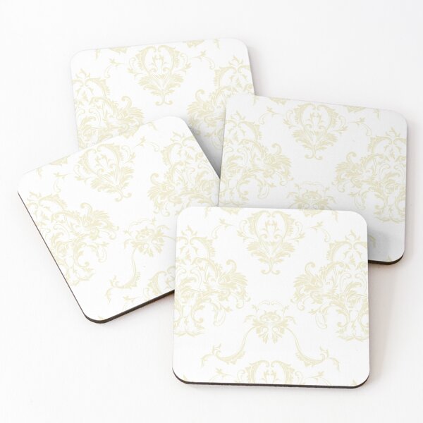 Item preview, Pale Yellow and White Damask Scroll Pattern Pairs DE 2022 Popular Color Natural Light DE5505 designed and sold by ColorOfTheYears.