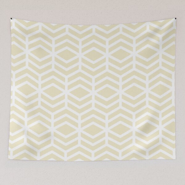Item preview, Pale Yellow and White Geometric Chevron Pattern Pairs DE 2022 Popular Color Natural Light DE5505 designed and sold by ColorOfTheYears.
