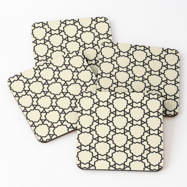 Item preview, Black and Pale Yellow Overlapping Shape Pattern Pairs DE 2022 Popular Color Natural Light DE5505 designed and sold by ColorOfTheYears.