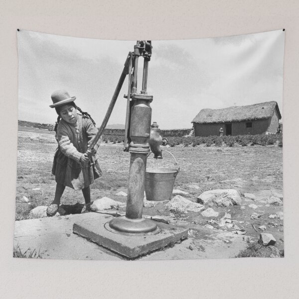 Item preview, Girl Pumping water in Puno Peru designed and sold by JerryFrank.
