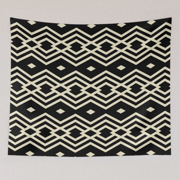 Item preview, Black and Pale Yellow Horizontal Diamond Pattern Pairs DE 2022 Popular Color Natural Light DE5505 designed and sold by ColorOfTheYears.