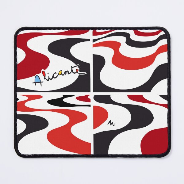 Item preview, Illustration of the Esplanade of Alicante, Spain, wave design, colors, red, black and white designed and sold by Miduart.