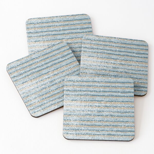 Item preview, Coastal stripes and waves with teal blue green designed and sold by RebeccaHandy.