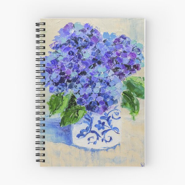 Item preview, Blue Purple Hydrangea Flowers In Chinoiserie Vase designed and sold by NatalyMak.