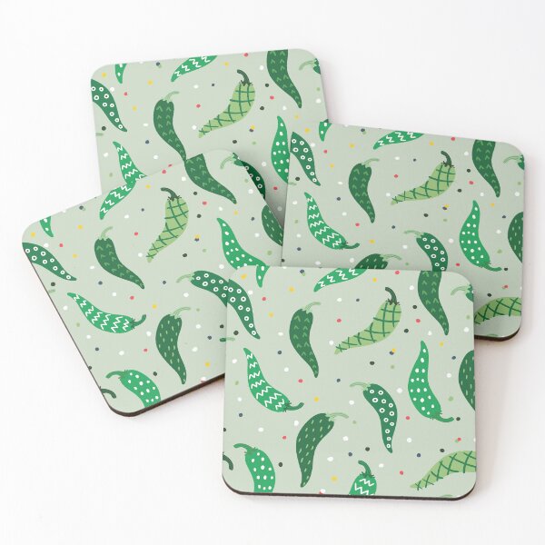 Item preview, Lindos chiles estampados en verde designed and sold by Susan Says.
