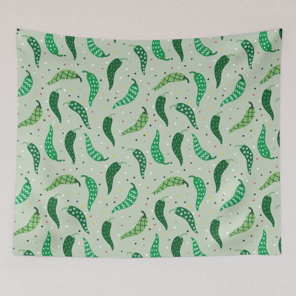 Item preview, Cute Patterned Chile Peppers on Green designed and sold by Susan Says.