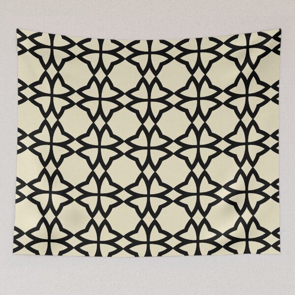 Item preview, Black and Pale Yellow Minimal Flower Pattern Pairs DE 2022 Popular Color Natural Light DE5505 designed and sold by ColorOfTheYears.