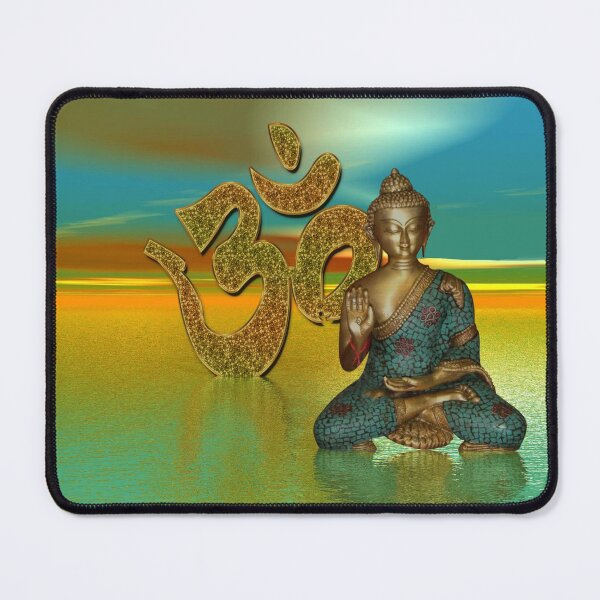 Item preview, Buddha statue and om sign designed and sold by harietteh.