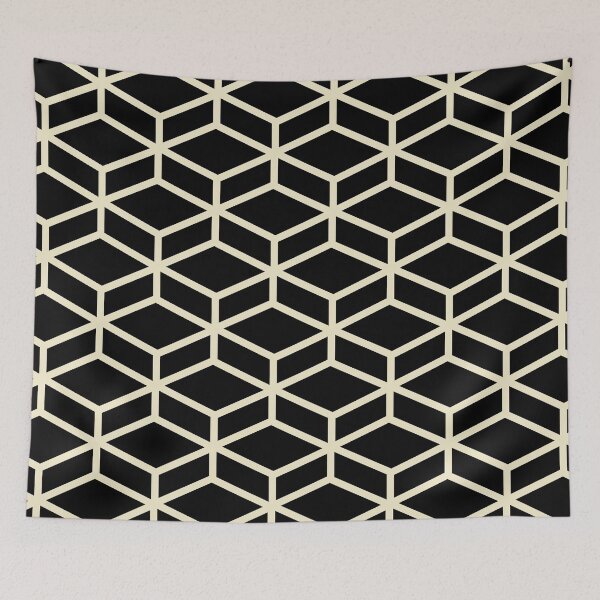 Item preview, Black and Pale Yellow Tessellation Line Pattern 8 Pairs DE 2022 Popular Color Natural Light DE5505 designed and sold by ColorOfTheYears.