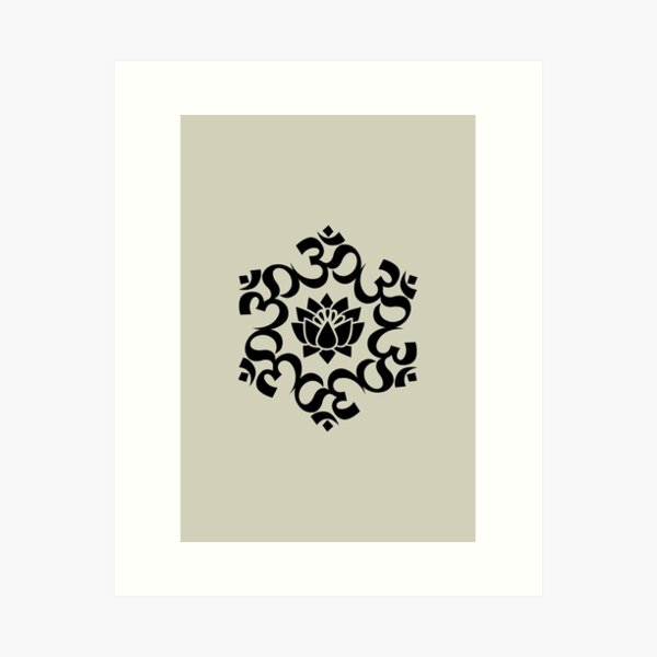 OM Mantra, Mandala, Lotus Flower - Buddhism - Yoga Symbol, Sound of the Universe Art Print