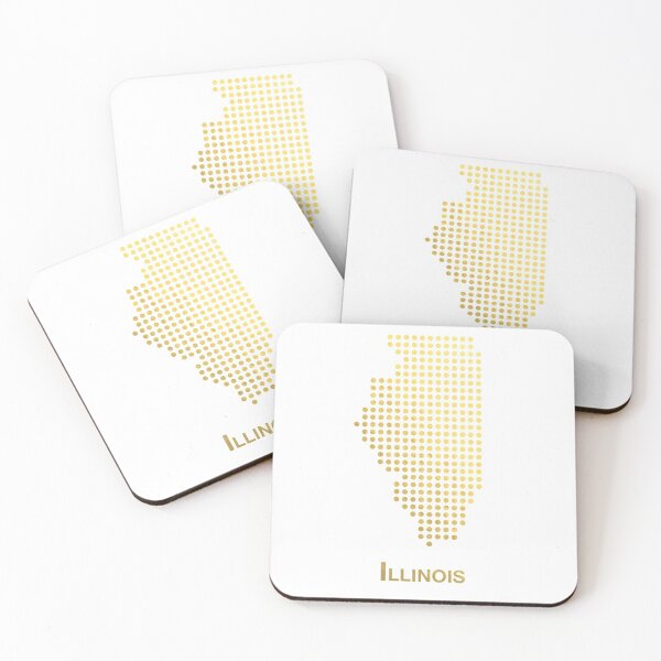 Item preview, Illinois Gold Dotted Map designed and sold by captaingursel.