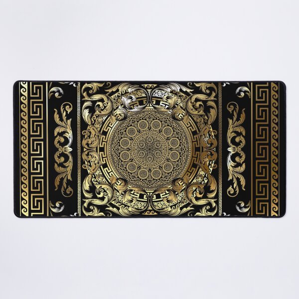 Item preview, Gold Ornate Baroque Gold Black Greek Meander designed and sold by Yiorgos Designs.