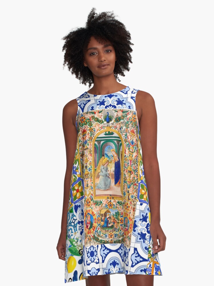 Italian,Sicilian art,maiolica,tiles,baroque art Skater Dress orders