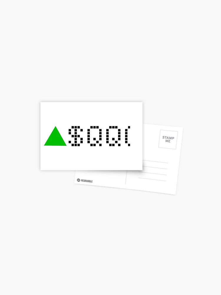Invesco QQQ Trust Series 1 - QQQ - Stock Ticker Green Postcard