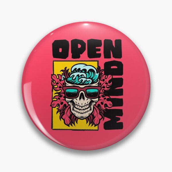 Item preview, Open Mind Trippy Hippie Cartoon Skull Waves Surf designed and sold by LADistrictGarb.