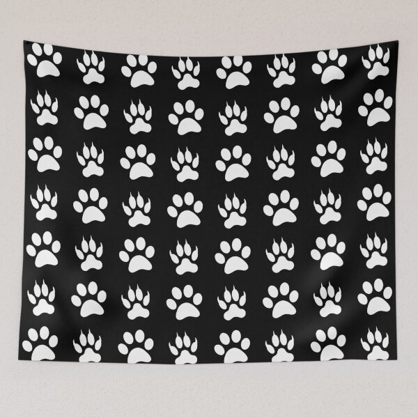 Item preview, Black and White Animal Paw Pattern for Pet Lovers designed and sold by DesignsVault.