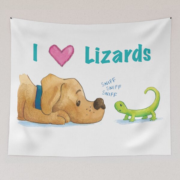 Item preview, Puppy Dog - I Love Heart Lizards - Dog Chasing Lizard designed and sold by gtgbrown.
