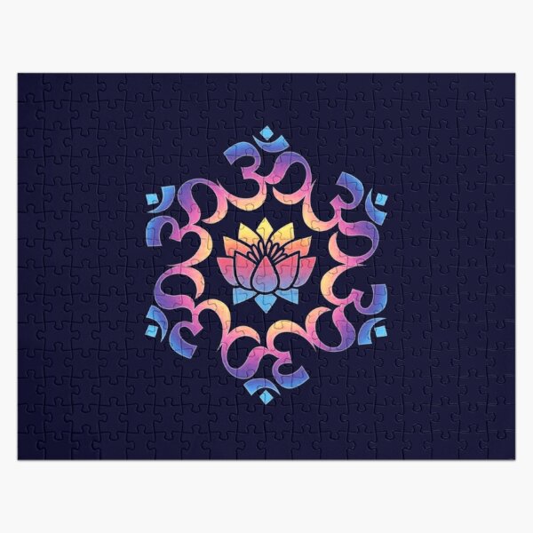 Aesthetic Mandala Yoga Pose in Spiritual Meditation Flower Jigsaw