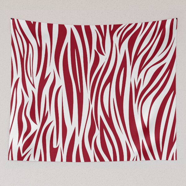 Item preview, Red And White Safari Street Jungle Zebra Animal Print 2022 designed and sold by DesignLust.