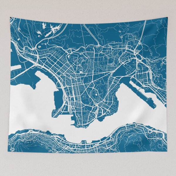 Item preview, Hong Kong City Map - Blue designed and sold by helloadventure.