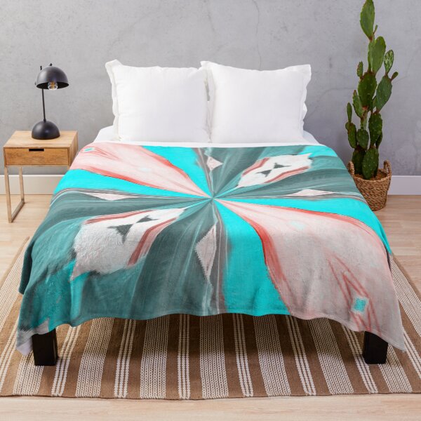 Artikelvorschau, Aqua-Blumenmuster entworfen und verkauft von Lynn Marie Sharp.