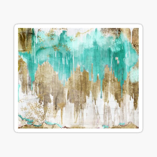 Item preview, Opulence Turquoise Aqua Drippy Ikat designed and sold by Sasha Art Gallery.