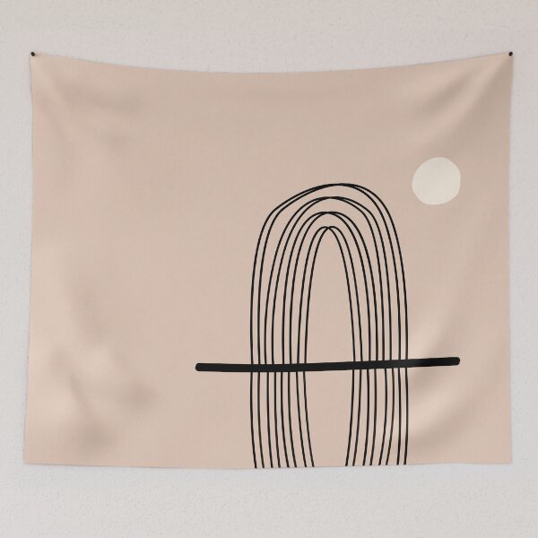 Item preview,  Warm Toned Boho Rainbow And Boho line Art Design designed and sold by zedonee.
